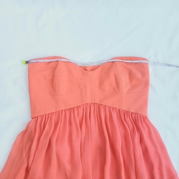 DVF Diane Von Furstenberg Asti Short Silk Chiffon Dress Coral - Picture 7 of 16